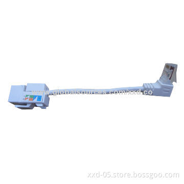 90&deg New Design RJ45 Plug to RJ45 Keystone Jack Cable for Network, Complies with RoHS Mark/0.5m